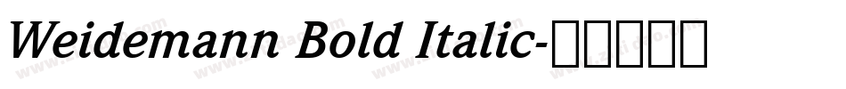 Weidemann Bold Italic字体转换